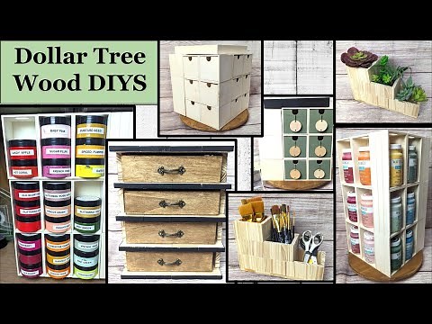 ⭐⭐MUST TRY DOLLAR TREE WOOD DIY | Dollar Tree Wood Organizer | Craft Room Organization | Wood Glue⭐⭐