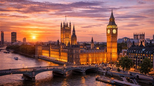 London’s iconic capital seen from the sky