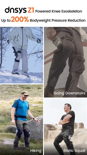 Meet the DNSYS Z1 – The Lightest Exoskeleton that Powers Your Knees! 🌟 🦵 200% Bodyweight Pressure Reduction 💪 50% More Boost Per Step ⚖ 680g / 1.5lbs per Unit 🎒 35kg / 77lbs Load Offset ✨ Make Your Knees Feel Young Again 🤖 AI-Powered Precise Assistance Experience effortless movement and protect your knees with every step! 🚀💪 | Dnsys