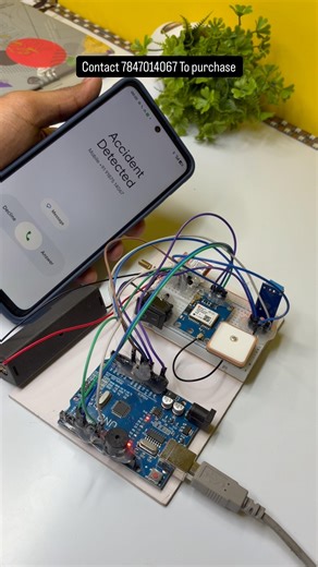 Accident Alert System using Arduino + GSM SIM800L