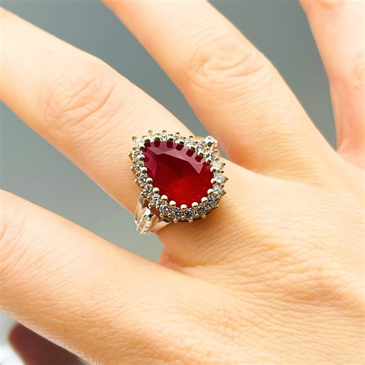 Sterling Silver Ruby Ring: Handmade Ottoman Style Jewelry - Etsy