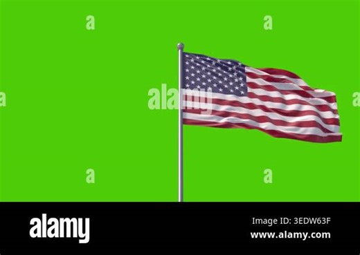 USA Flag Waving Loop Animation on Green Screen. The animation is seamlessly loopable, making it ideal for continuous playback in video productions, presentations, broadcasts, patriotic content, and digital media projects Stock Video Footage - Alamy