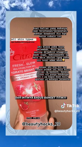 Get Glowing Skin with Citra Fresh Glow Multifunction Tomato Gel