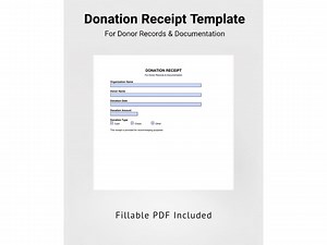 Donation Receipt Template – Nonprofit Donor Receipt for Records & Documentation (fillable PDF   Word) - Etsy UK