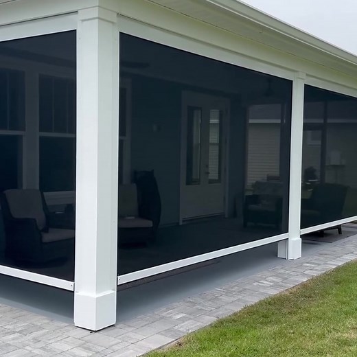 These retractable screens offer the perfect mix of sun, shelter, and privacy, for 365-day outdoor living... neighbors are taking notice! We’ve put a lot into making our outdoor living spaces something special… ...so it’s annoying when the seasons change & our patio becomes unusable for much of the year. Nothing gave me *perfect* 3-season outdoor living flexibility -- until I found these Motorized Screens. Now I just press a button -- 1 click -- & in seconds my outdoor living areas become comfort