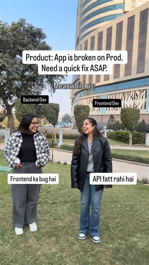 Aditi Nirwan on Instagram: "“Works on my machine” energy {developer-life, tech humour, Frontend developer, Backend developer, prod issues, bug-life, coder memes, Indian developers, software engineer life, office humour, dev memes, work reels, tech reels, corporate humour, women in tech, girls who code, female engineer, women who build, tech girls} . . . #corporatememes #memes #officememes #workmemes #corporatelife corporate memesdaily funnymemes meme workhumor office officelife itmemes work jobm