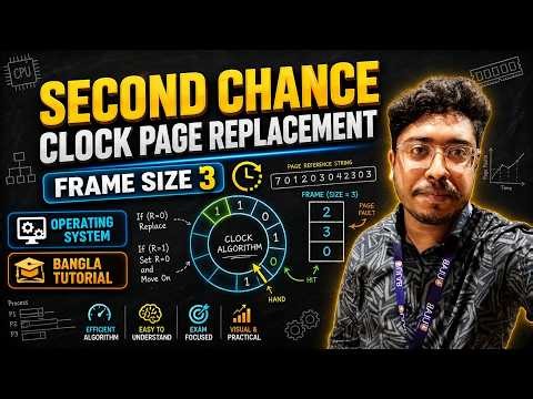 Second Chance / Clock Page Replacement Algorithm | Operating System | Bangla Tutorial