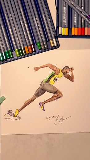 Let’s draw Usain Bolt! #art #bolt #sprint #sketch #drawing