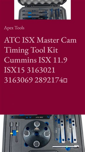 Apex Tool Company on Instagram: "Cummins ISX misalign? Errors = $1.5K–$4K damage. ATC ISX Master = precise timing. Wedges/pins/puller kit. Fits ISX11.9/15. $365 safeguard. Pro essential. 👉 https://www.apexinds.com/atc-isx-master-cam-timing-tool-kit-3163021-3163069-2892174-atcisxmaster.html #ATCISXMaster #CumminsISX"