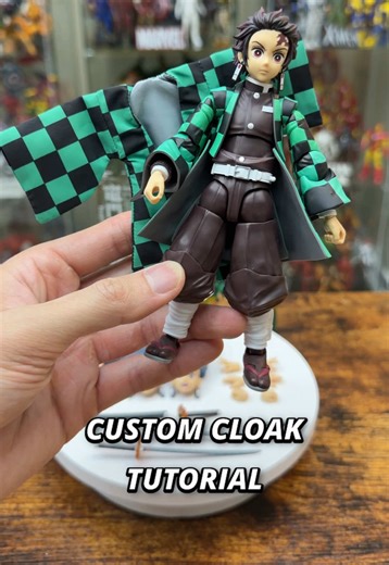Here’s a tutorial for how to dismantle your Tanjiro from S.H. Figuarts figure to install your wired cape! Shoutout to @esauthecollector for the tutorial inspo. #actionfigures #shfiguarts #tanjiro #demonslayer #tutorial