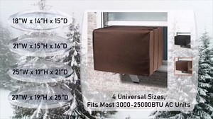BJADE'S Window Air Conditioner Cover Outdoor,AC Unit Covers Outside for Winter.Waterproof AC Defender with Adjustable Straps,M-25W x 17H x 21D