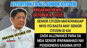 54K views · 1.8K reactions | Good News Ngayong October Na ito! SSS o GSIS Pensioners Kasama Dito Cash Allowance Ipinapamahagi na sa Lungsod na Ito! Senior Citizen Id Lang Ang Kailangan Matatanggap Muna Ito ng Libre! NO COPYRIGHT INFRINGEMENT INTENDED. The copyrighted materials are owned by their respective copyright owner | Baby Franchesca Vlogs | Facebook