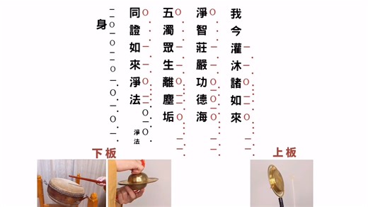 道元法师【佛-門-梵-唄-教-學 - 基 礎 入 門】「浴佛偈」，讓我們練熟板眼，帶入法器敲打。