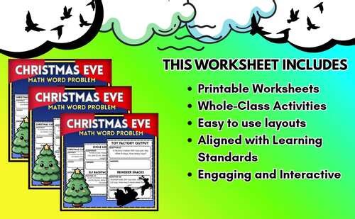 Engaging Christmas Math Worksheets | Grades 2-8 | One Problem Per Page   Answer