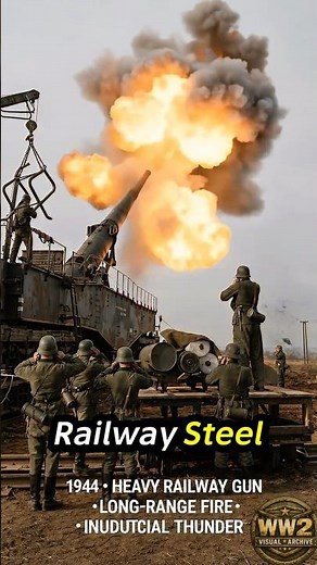 German 80 cm Railway Gun Firing at Extreme Range