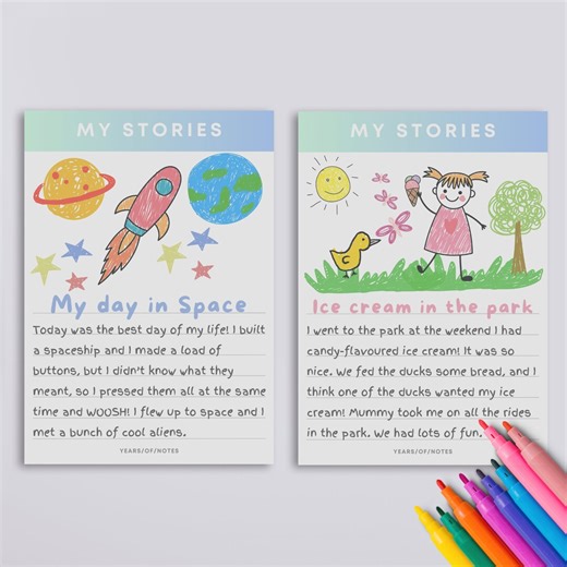 Kids Writing Paper Printable, Homeschool Stationery (A3, A4, A5) - Etsy