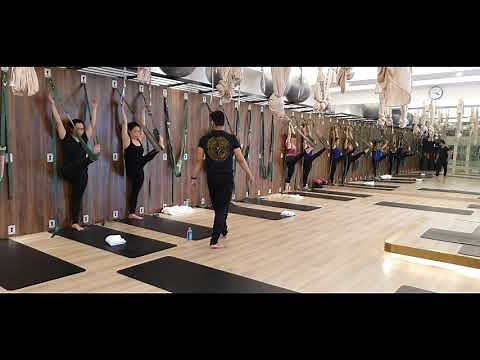Wall rope yoga full body strength and stretching