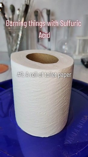 Sulfuric acid #chemistry #science #melt #acid #dissolve #burn #toiletpaper #fyp #reaction