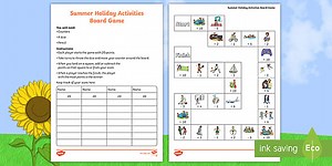 Summer-Themed Summer Holiday Activities Board Game