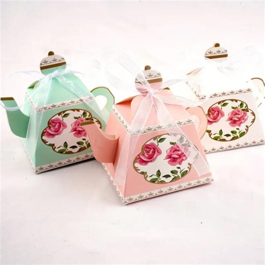 Teapot Gift Box | Pink and White Paper Favour Boxes for Tea Party, Weddings, Birthdays and Bridal Shower Gifts | Vintage Gift Box - Etsy