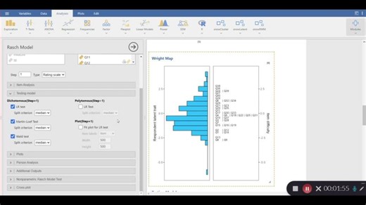 Testing unidimensionality in the Rasch model via the Martin-Löf test | Jamovi | Vahid Aryadoust, PhD
