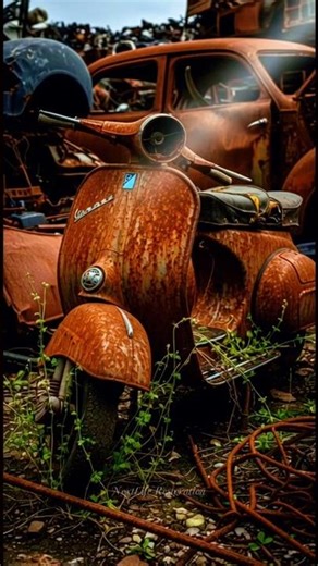 Bringing a DEAD 1955 Vespa Back to Life! SATISFYING Rust Removal ASMR🤤 #restoration #vespa #oldtonew