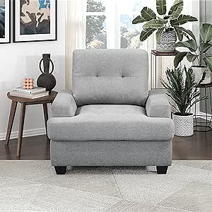 Lexicon Blenheim Fabric Living Room Chair, Gray