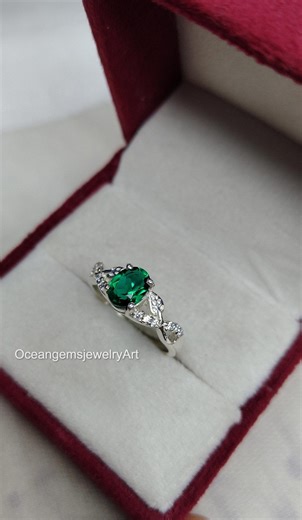 Emerald Ring – Genuine Emerald Gemstone Jewelry – Gold Dainty Ring – May Birthstone Gift – Handmade Emerald Engagement Ring - Etsy