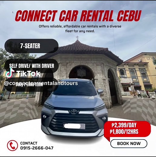 At Connect Car Rental Cebu, we focus on quality, reliability, and convenience—not just low prices. No middlemen, no hidden fees just fast, direct-owner rentals with well-maintained cars! 💨 ✅ Fast & Easy Booking 🚘 Clean, Reliable, Well-Maintained Vehicles 🔒 100% Legit & Transparent Transactions 🎁 FREE Perks Just for You! ✔️ Camping Chair – Sit back, relax, and enjoy the view! 🏕️ 📸 Selfie Pod/Stick – Capture every adventure, no missed moments! 🤳 🧼 Sanitary Kit – Stay fresh and safe with fr