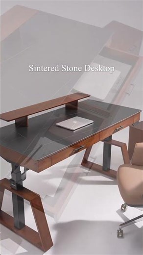 Sintered Stone Walnut Standing Desk by Eureka #homeoffice