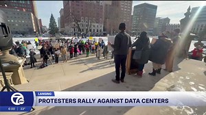 Protesters rally against data centers in Lansing