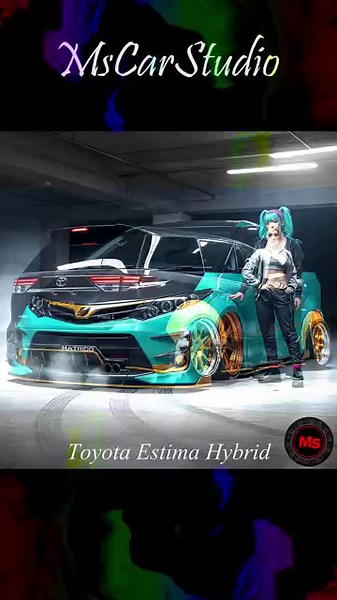 Toyota Estima Hybrid Lowdown Custom #ai #estima #jdm #minivan #widebody