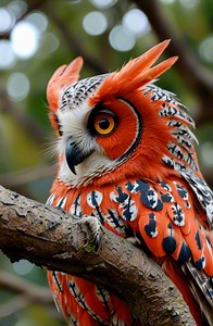 This owl's got all the right colors to dazzle your day! 🦉✨🌈 | Owls World
