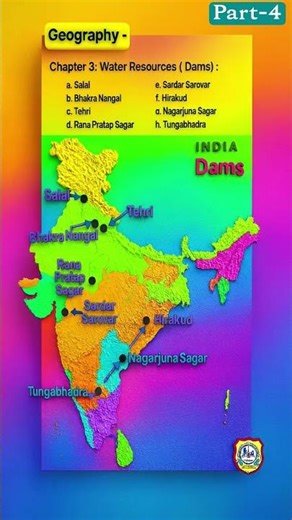 "Class 10 Map Work: Important Dams | One-Minute Revision for Board Exam! | Part-4 #shorts |#cbse
