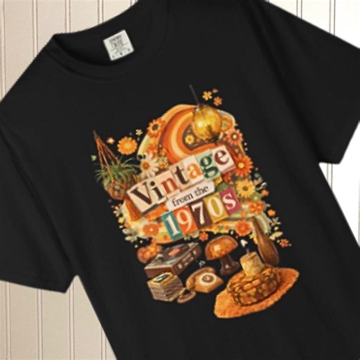 Vintage From the 1970s T-shirt - Retro Collage Tee, 70s Style Graphic Shirt, Vintage Inspired Boho Retro Gift, Antique & Thrift Shopping - Etsy