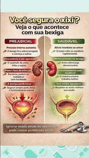 🩺Você segura o xixi? Isso pode prejudicar seus rins e sua bexiga‼️Leia a Descrição‼️ #saude