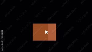 Cursor clicks on the box and animated elements comes out from the box, surprise concept animation clip without any background