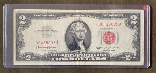 1963 2 Red Seal Star Note *00435035A Circulated United States Legal Tender Note - Etsy