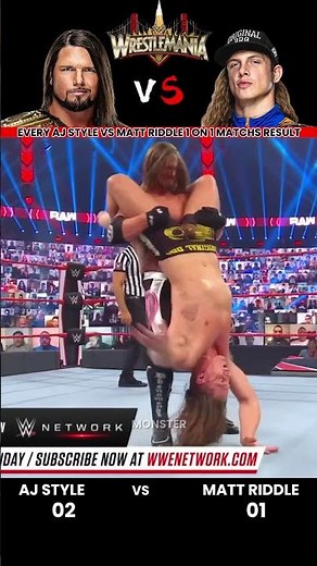 Every AJ Style vs Matt Riddle 1 on 1 Match Result Edit💥 #wwe