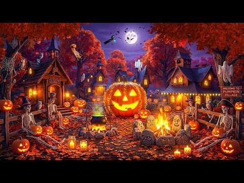 Spooky Autumn Village Halloween Ambience 🎃 Relaxing Halloween Music 🍂 Halloween Ambience