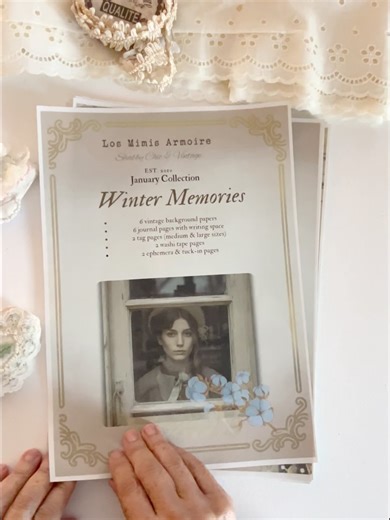 Los MiMis Armoire | Digital on Instagram: "✨ New January Junk Journal Kit ready to download in my Etsy Shop✨ Soft sepia tones, vintage ladies, and gentle florals come together in this cozy January digital kit 🤍 Includes: • 6 background papers • 6 journal pages • tags, washi tapes & ephemera Perfect for junk journals, memory keeping, and vintage paper lovers 🌿 Happy relaxed Sunday Silvia🫶🏻 #junkjournal #junkjournalkit #digitalscrapbook #vintageaesthetic #papercrafts"