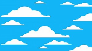 Animated 2D Motion Graphic of Clouds Floating in a Clear Blue Sky