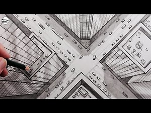 How to Draw a City using One-Point Perspective: Bird's Eye View for Beginners