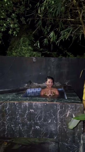 #roshniwalia golden bikini cold water pool challenge #bollywood actress adventure