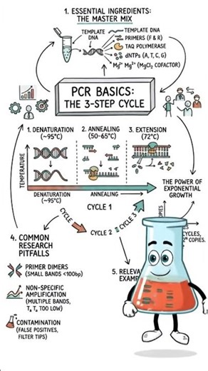 from one DNA fragment…to millions in a few hours. 🧬PCR basics, explained simply.