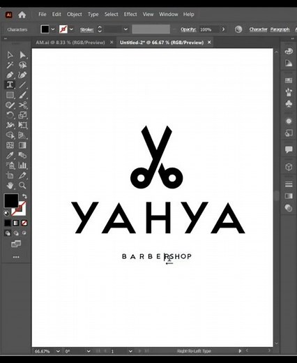 Barber shop logo | adobe illustrator tutorial #logodesign #viral #adobeillustrator #barbershop