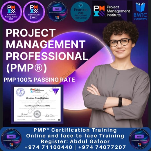 How to Get PMP® Certified in Qatar | Top PMI Authorized Training Partner (Hybrid Mode – Online via Zoom & Face-to-Face in Doha) 📅 Start Date: 21 January 2026 ⏱ Total Duration: 40 Hours 📆 Schedule: Monday & Wednesday 🕖 Time: 7:00 PM – 9:00 PM (Qatar Time) 🏫 Mode: Hybrid (Classroom in Doha & Live Online via Zoom) 🚀 Advance Your Career with the World’s Most Recognized Project Management Certification The Project Management Professional (PMP®) certification by the Project Management Institute (