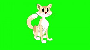 Download Cartoon Green Screen - Animals - Domestic Cat for free