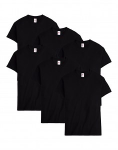 Hanes Men T-Shirt 6Pack Short Sleeve Tee Crewneck Midweight Essentials Authentic