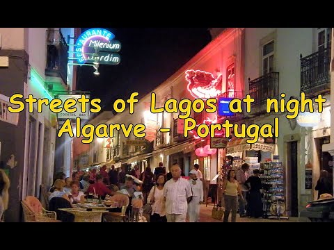 Streets of Lagos at night - Algarve, Portugal